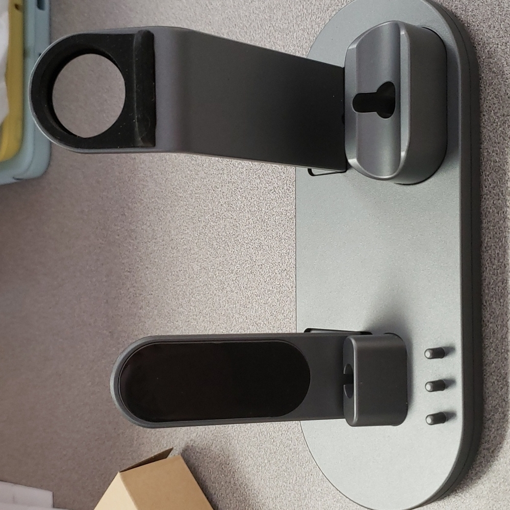 New 3 in 1 charcoal gray Apple iPhone, iwatch, and airpod charging station